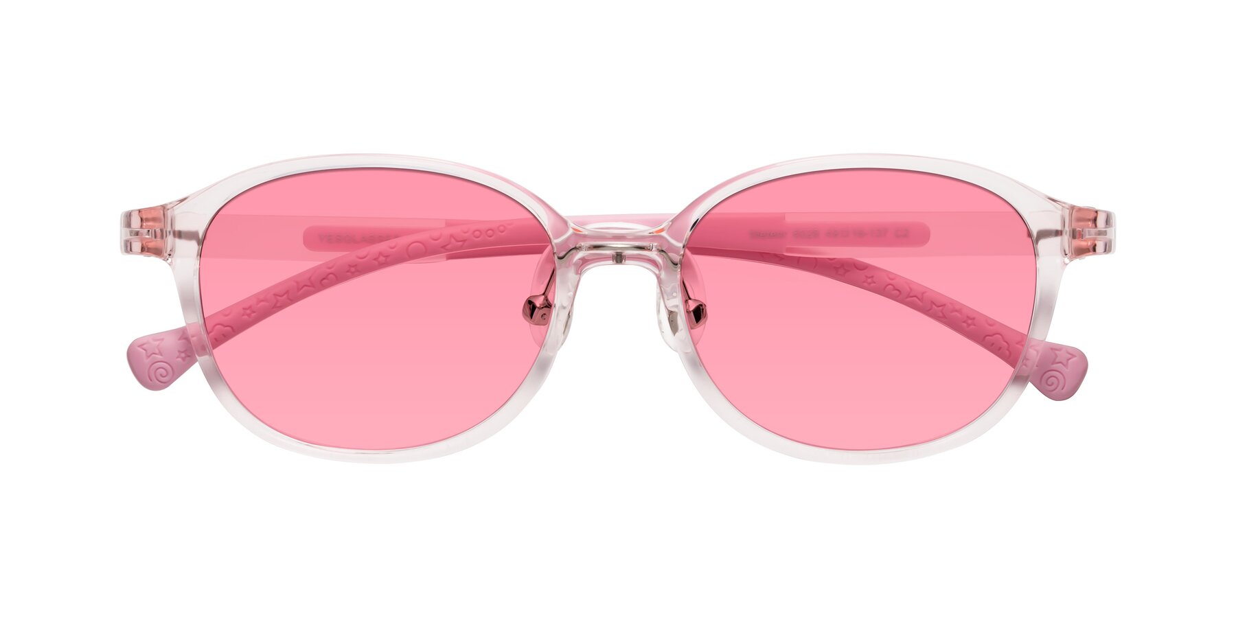 Folded Front of Meteor in Artist Pink with Pink Tinted Lenses