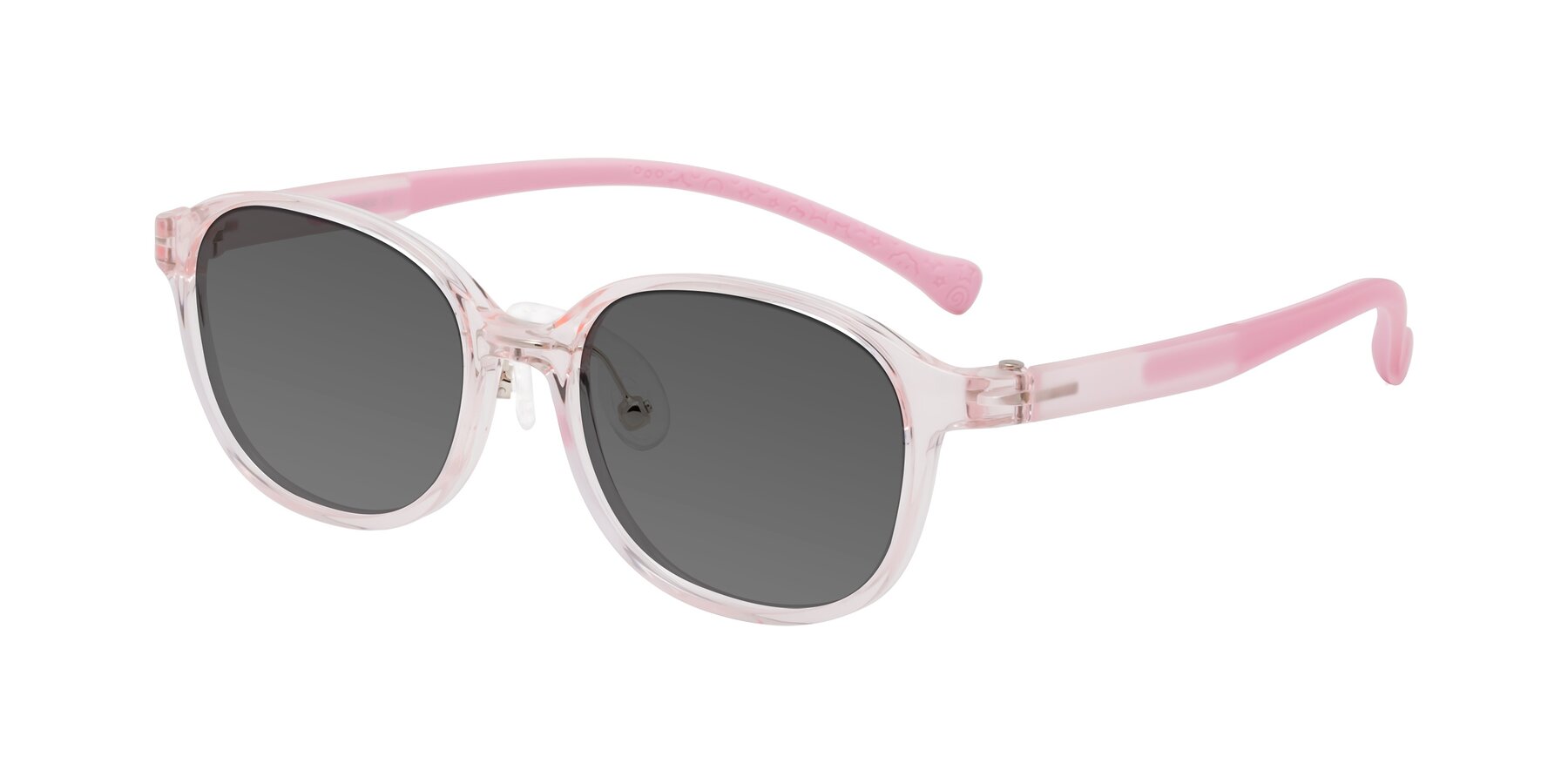 Angle of Meteor in Artist Pink with Medium Gray Tinted Lenses