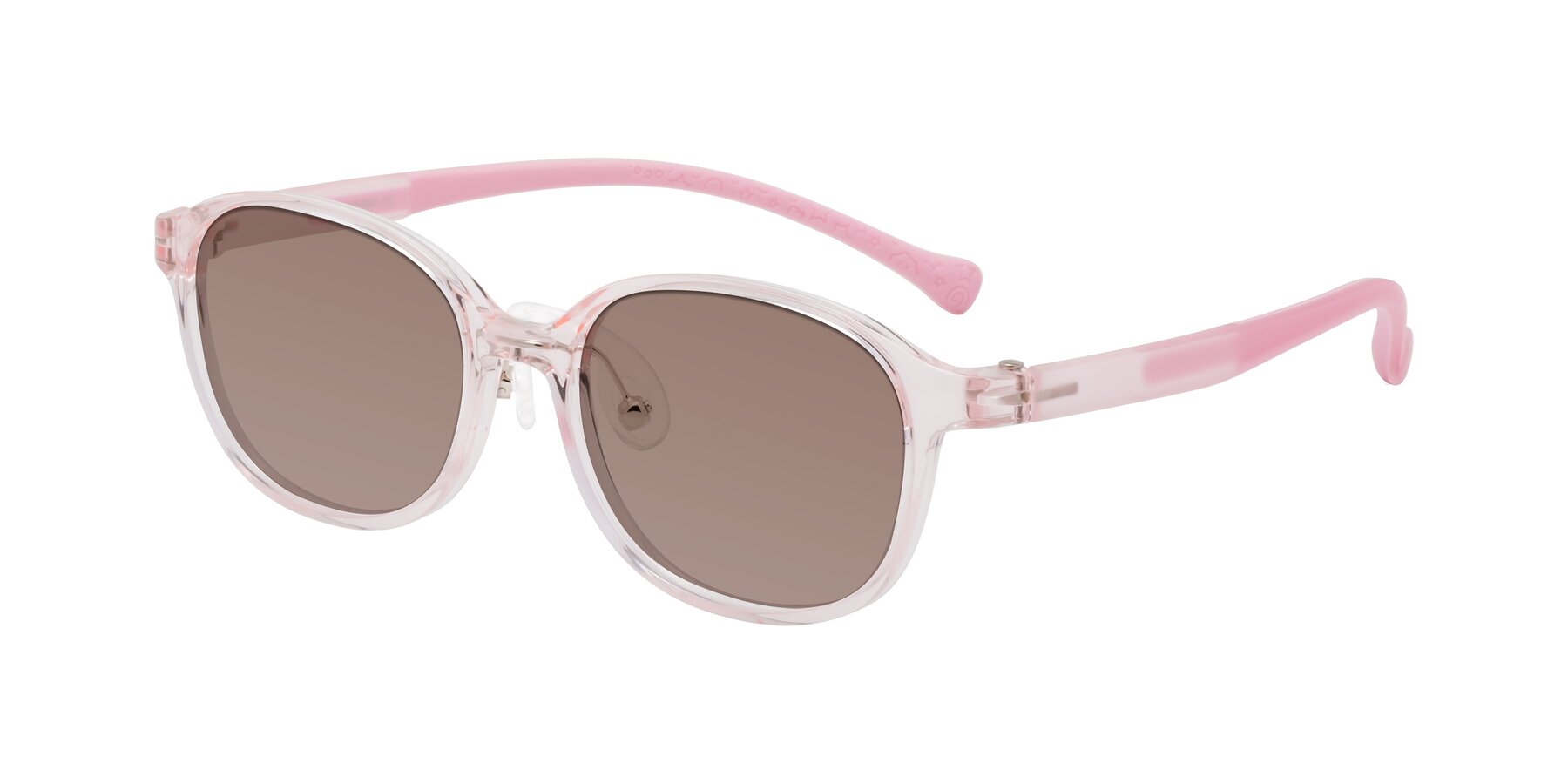 Angle of Meteor in Artist Pink with Medium Brown Tinted Lenses