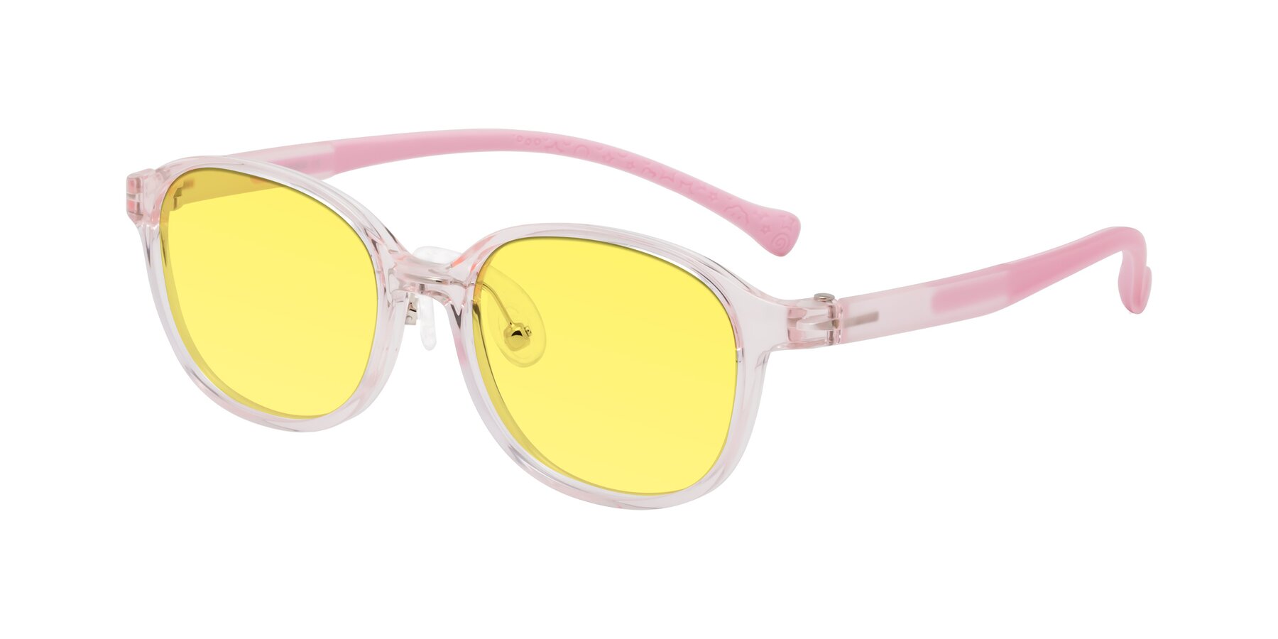 Angle of Meteor in Artist Pink with Medium Yellow Tinted Lenses