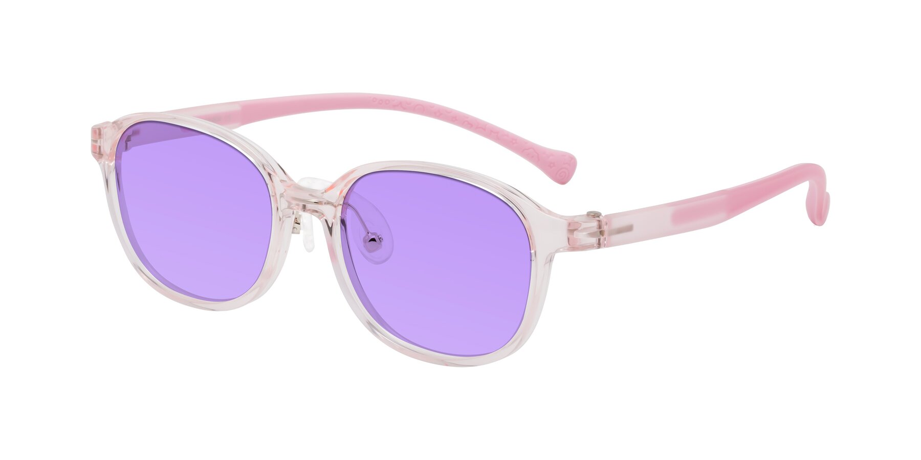 Angle of Meteor in Artist Pink with Medium Purple Tinted Lenses