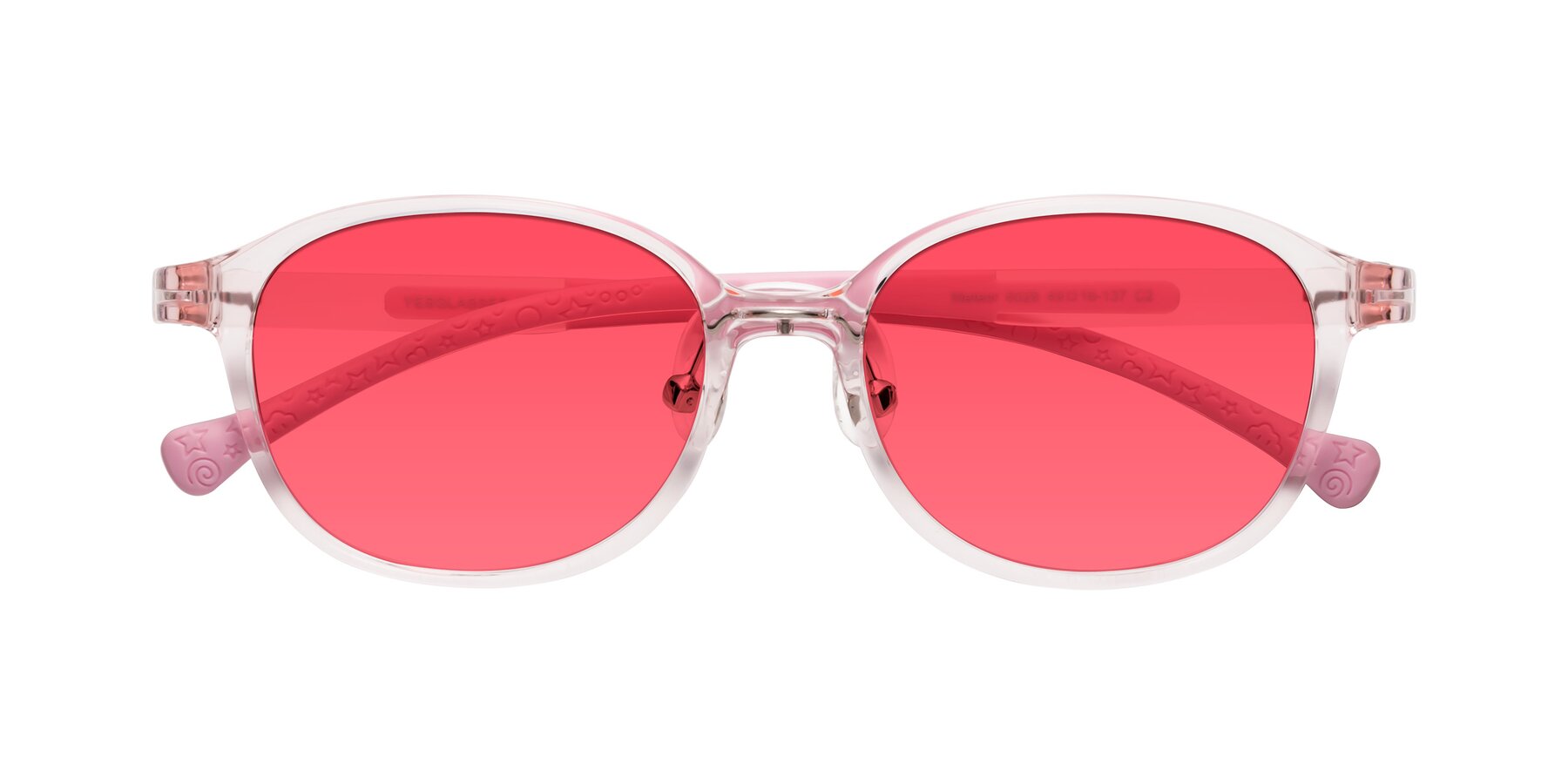 Folded Front of Meteor in Artist Pink with Red Tinted Lenses