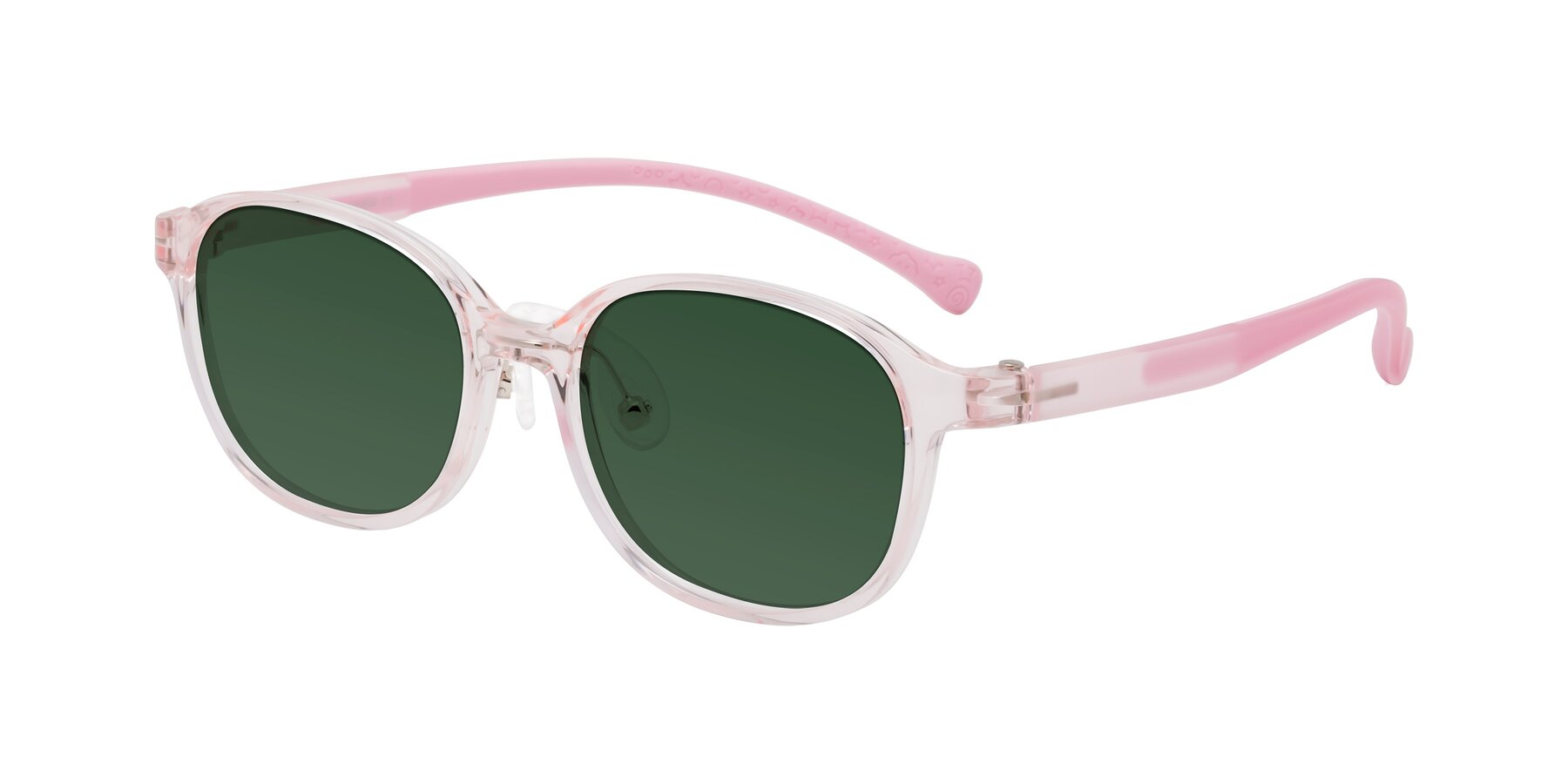 Angle of Meteor in Artist Pink with Green Tinted Lenses