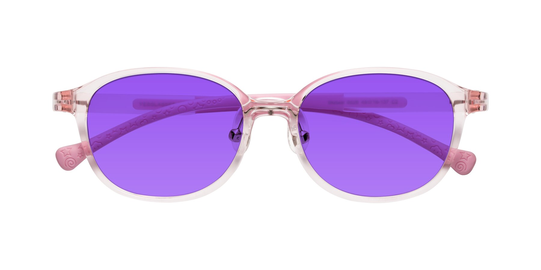 Folded Front of Meteor in Artist Pink with Purple Tinted Lenses