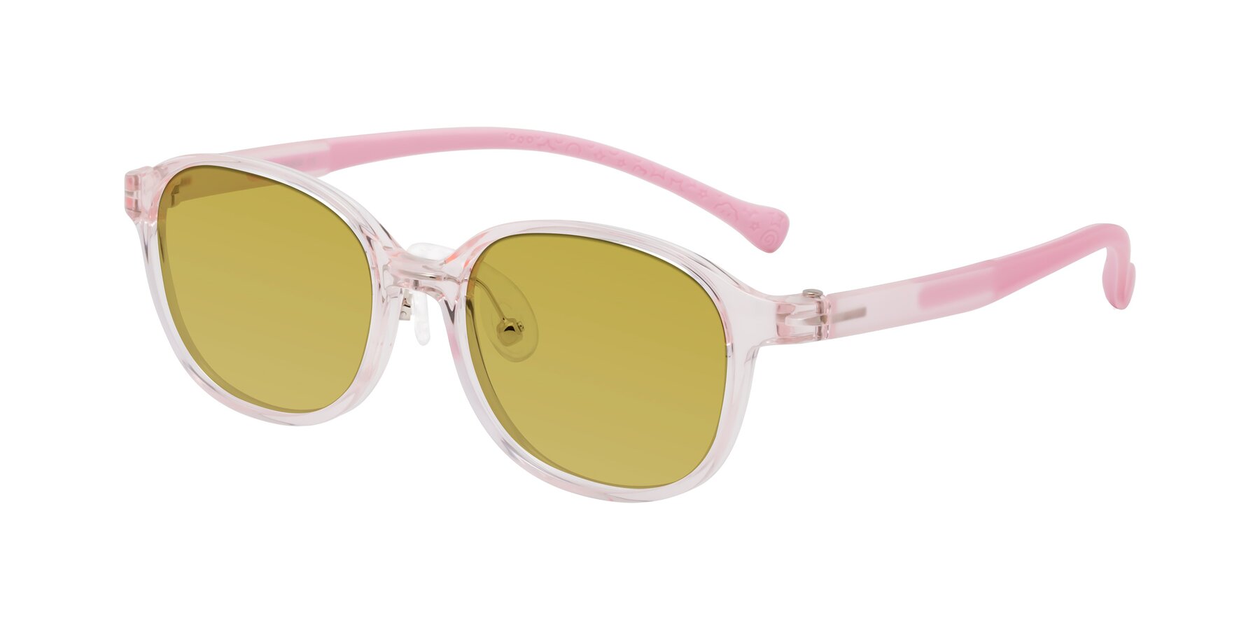 Angle of Meteor in Artist Pink with Champagne Tinted Lenses