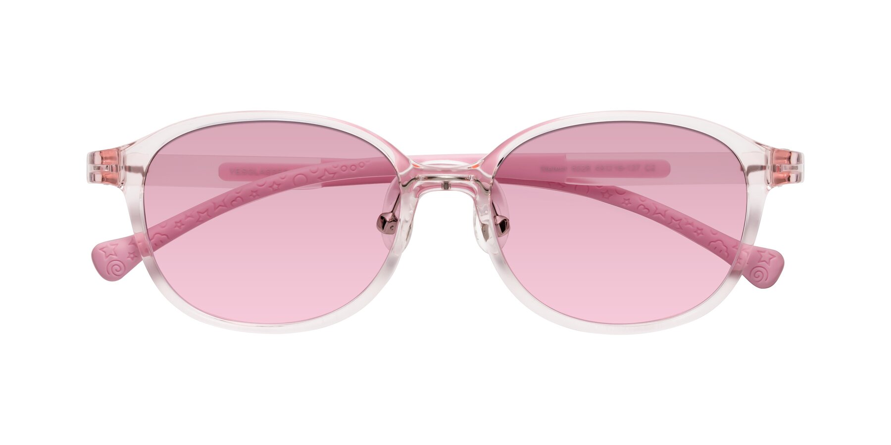 Folded Front of Meteor in Artist Pink with Light Wine Tinted Lenses