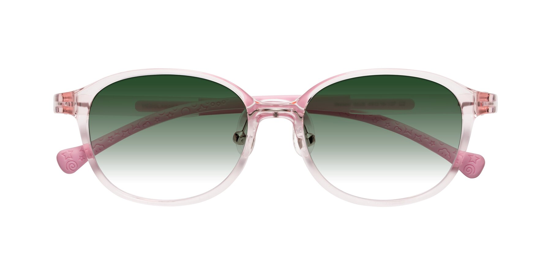 Folded Front of Meteor in Artist Pink with Green Gradient Lenses