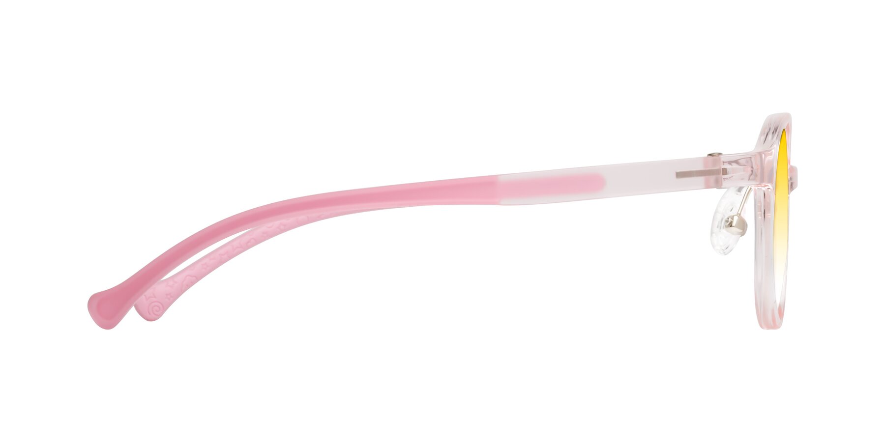 Side of Meteor in Artist Pink with Yellow Gradient Lenses