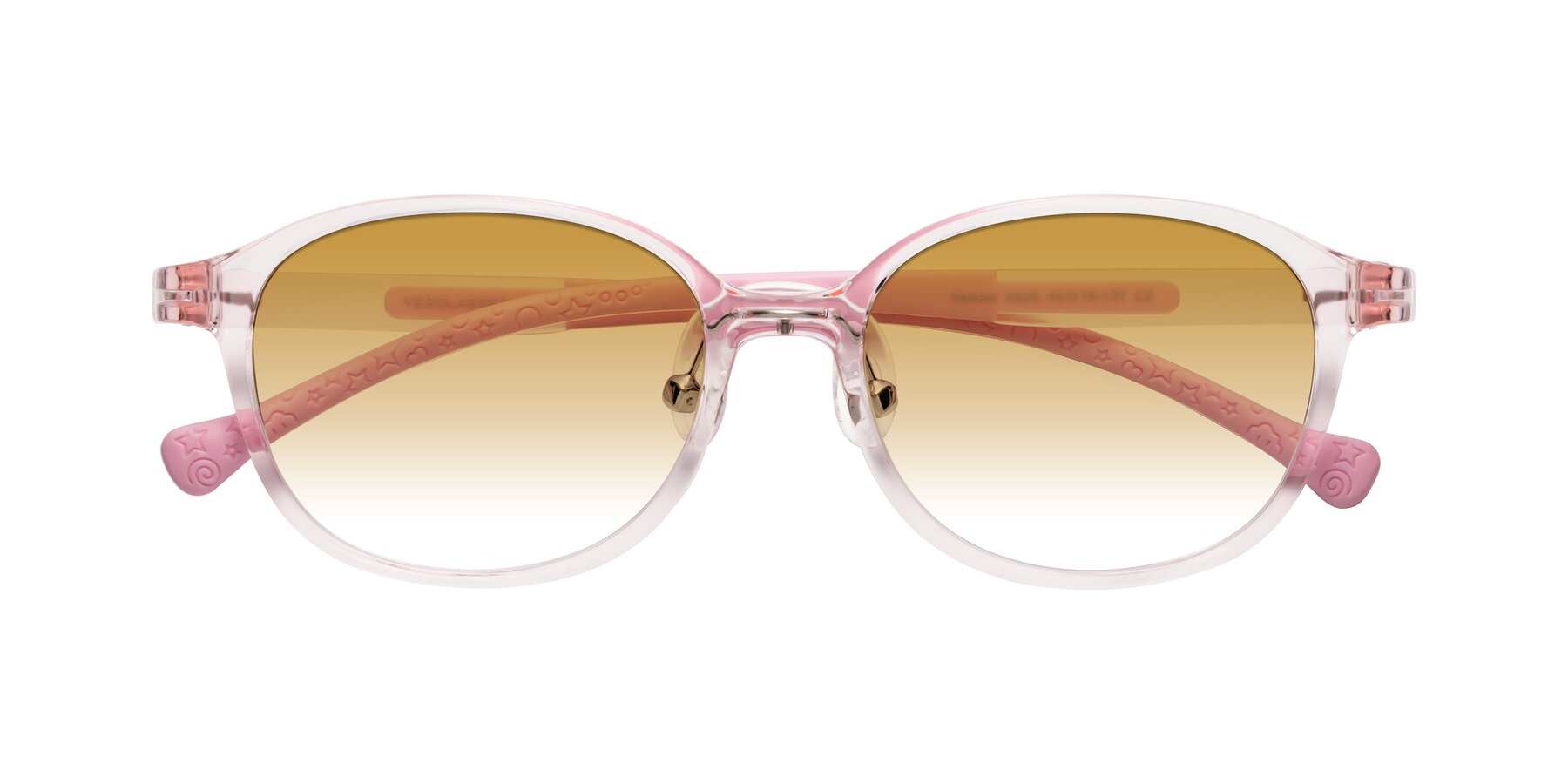 Folded Front of Meteor in Artist Pink with Champagne Gradient Lenses