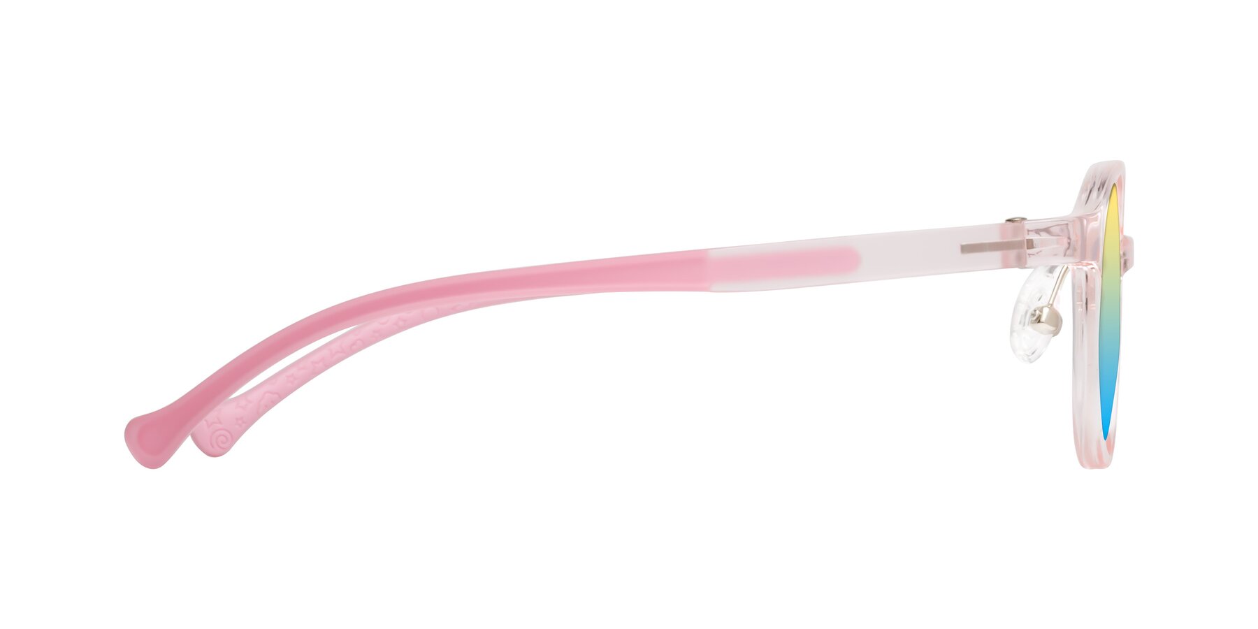 Side of Meteor in Artist Pink with Yellow / Blue Gradient Lenses