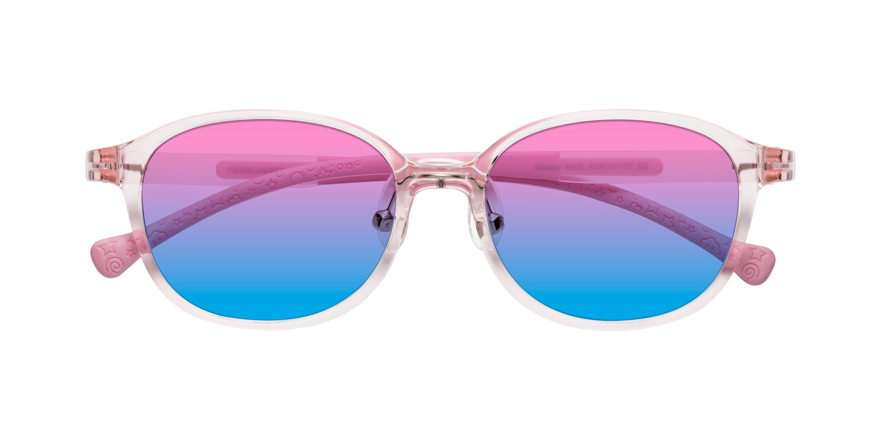 Folded Front of Meteor in Artist Pink with Pink / Blue Gradient Lenses