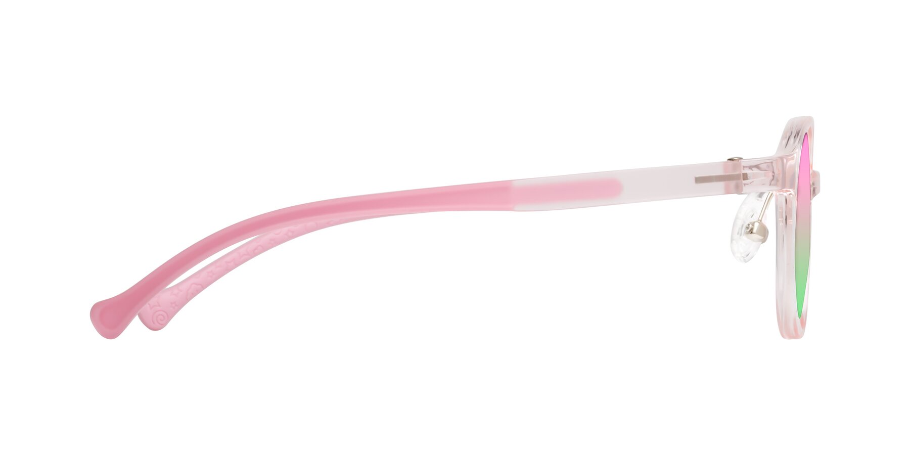 Side of Meteor in Artist Pink with Pink / Green Gradient Lenses