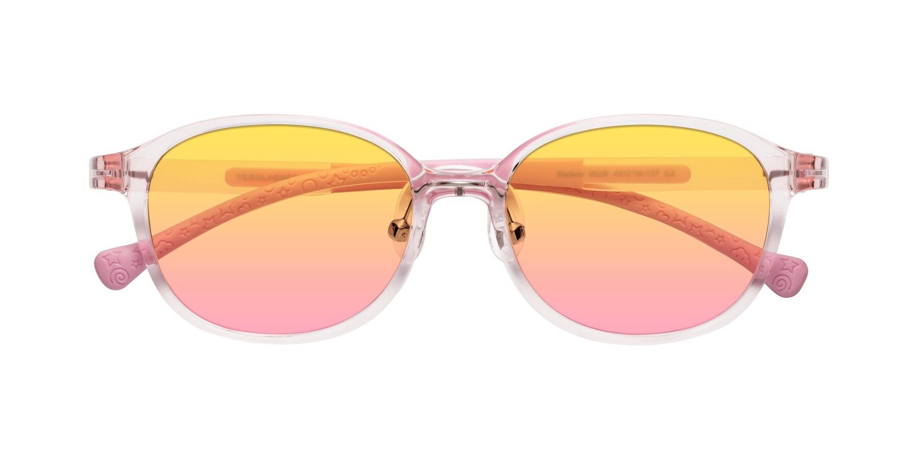 Folded Front of Meteor in Artist Pink with Yellow / Pink Gradient Lenses