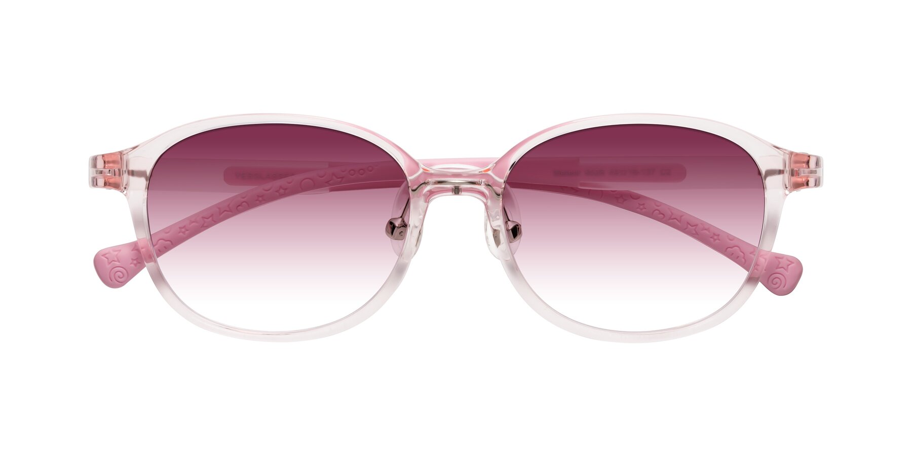 Folded Front of Meteor in Artist Pink with Wine Gradient Lenses