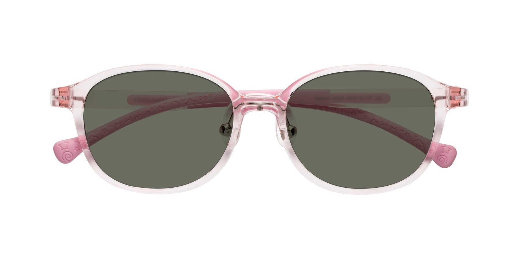 Folded Front of Meteor in Artist Pink with Gray Polarized Lenses