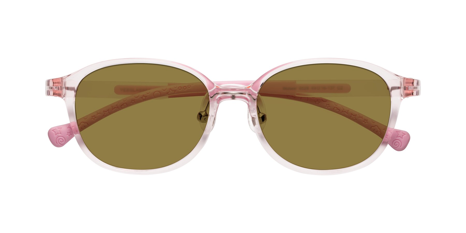 Folded Front of Meteor in Artist Pink with Brown Polarized Lenses