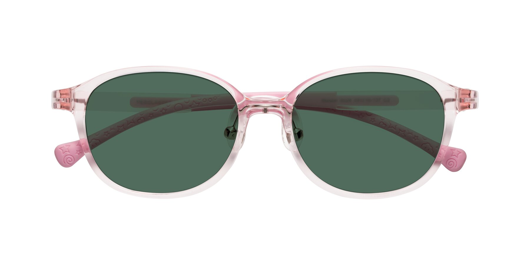 Folded Front of Meteor in Artist Pink with Green Polarized Lenses