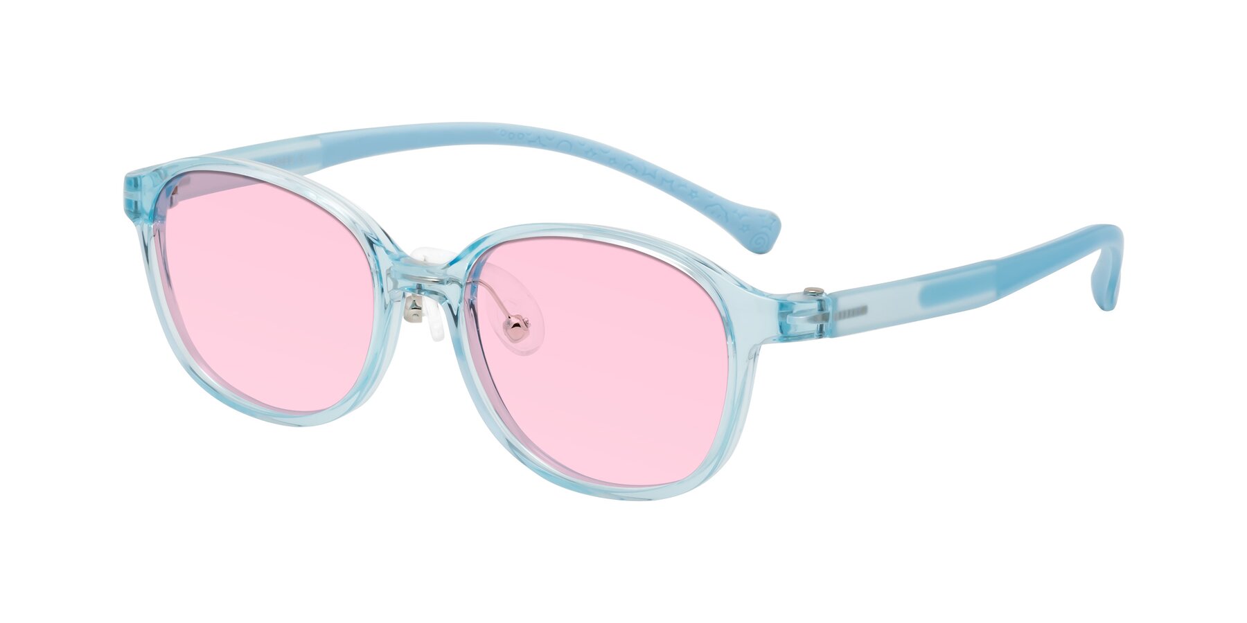 Angle of Meteor in Swimmer Blue with Light Pink Tinted Lenses