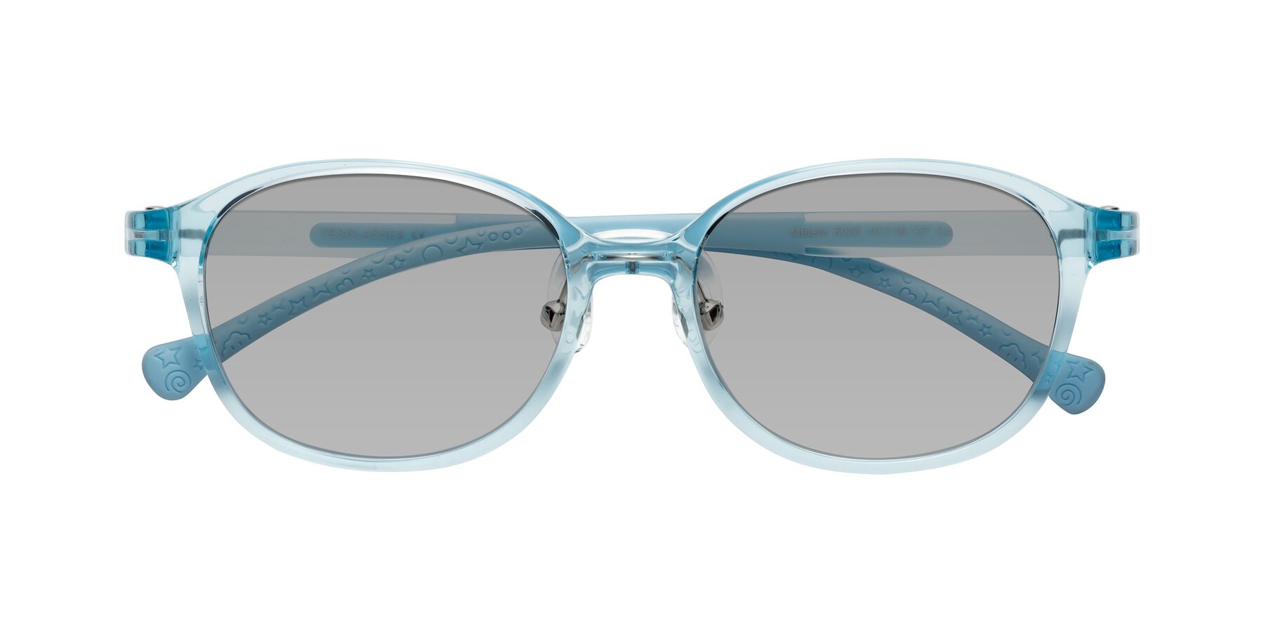 Folded Front of Meteor in Swimmer Blue with Light Gray Tinted Lenses