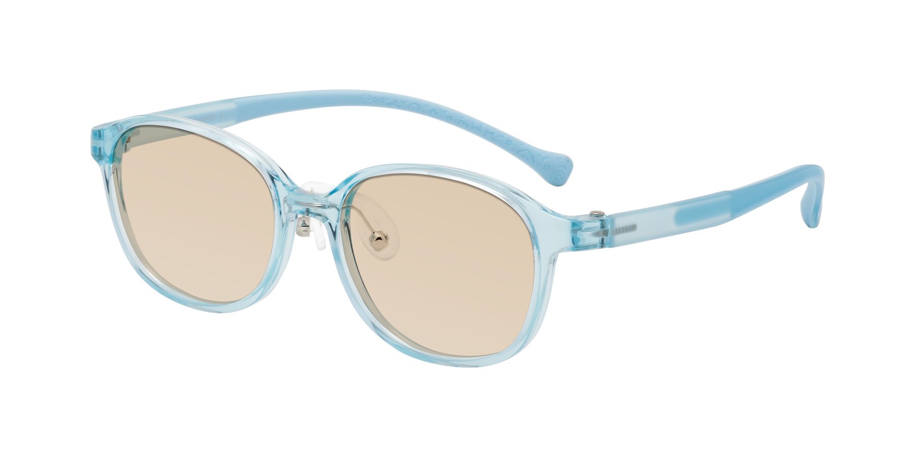 Angle of Meteor in Swimmer Blue with Light Brown Tinted Lenses