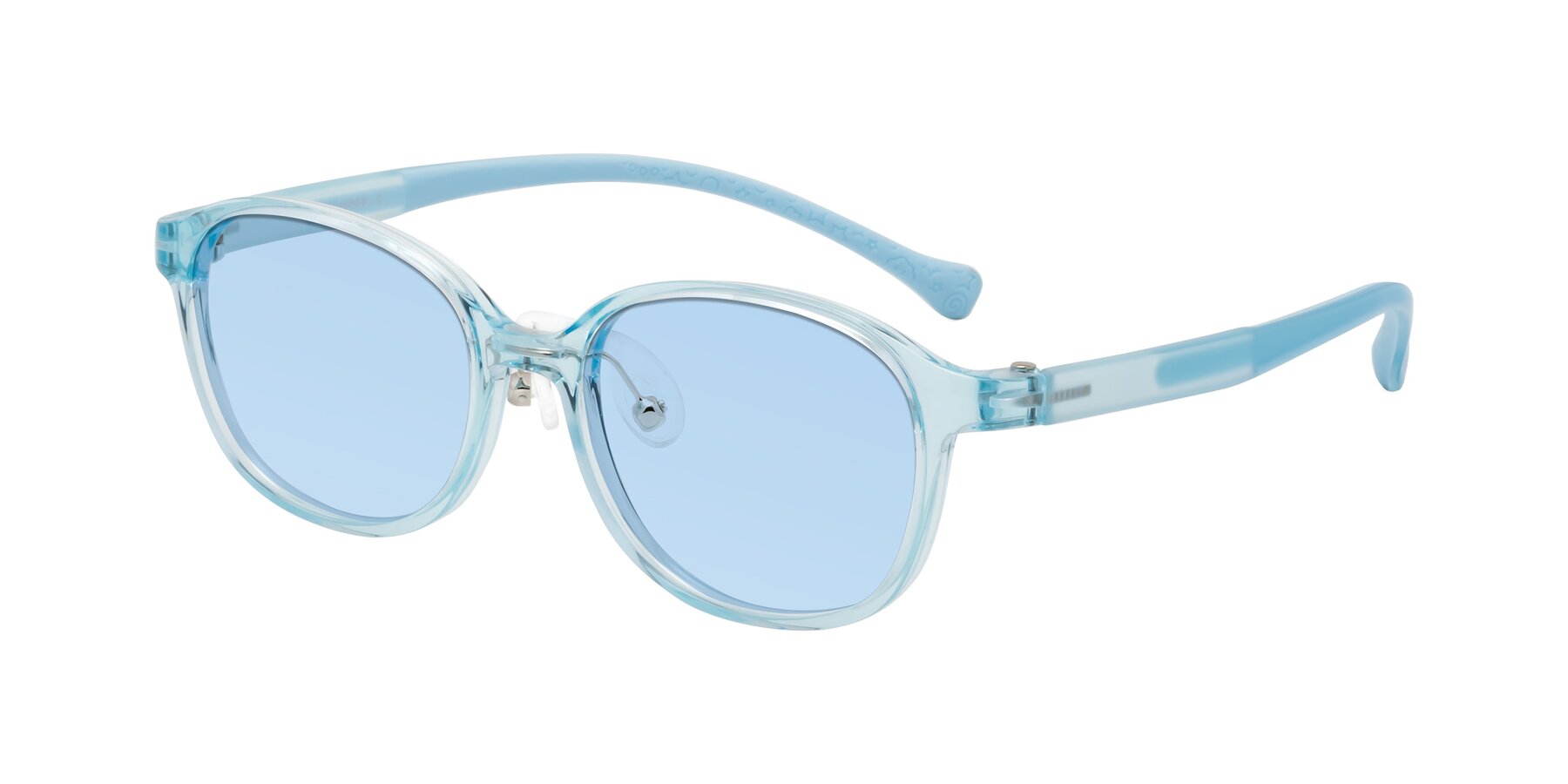 Angle of Meteor in Swimmer Blue with Light Blue Tinted Lenses