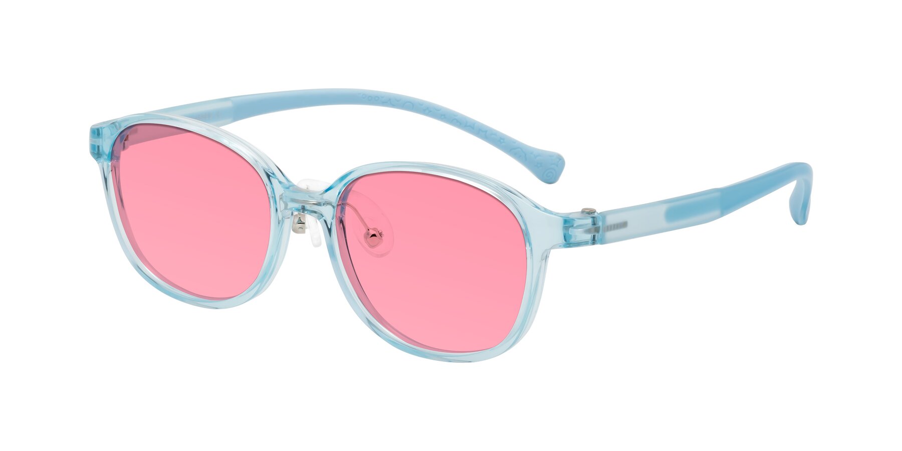 Angle of Meteor in Swimmer Blue with Pink Tinted Lenses