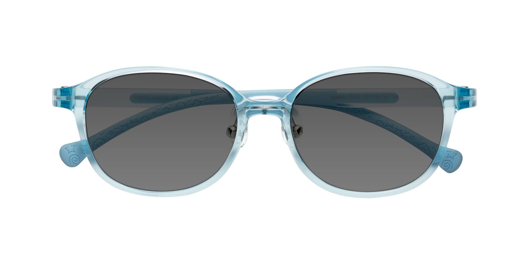 Folded Front of Meteor in Swimmer Blue with Medium Gray Tinted Lenses