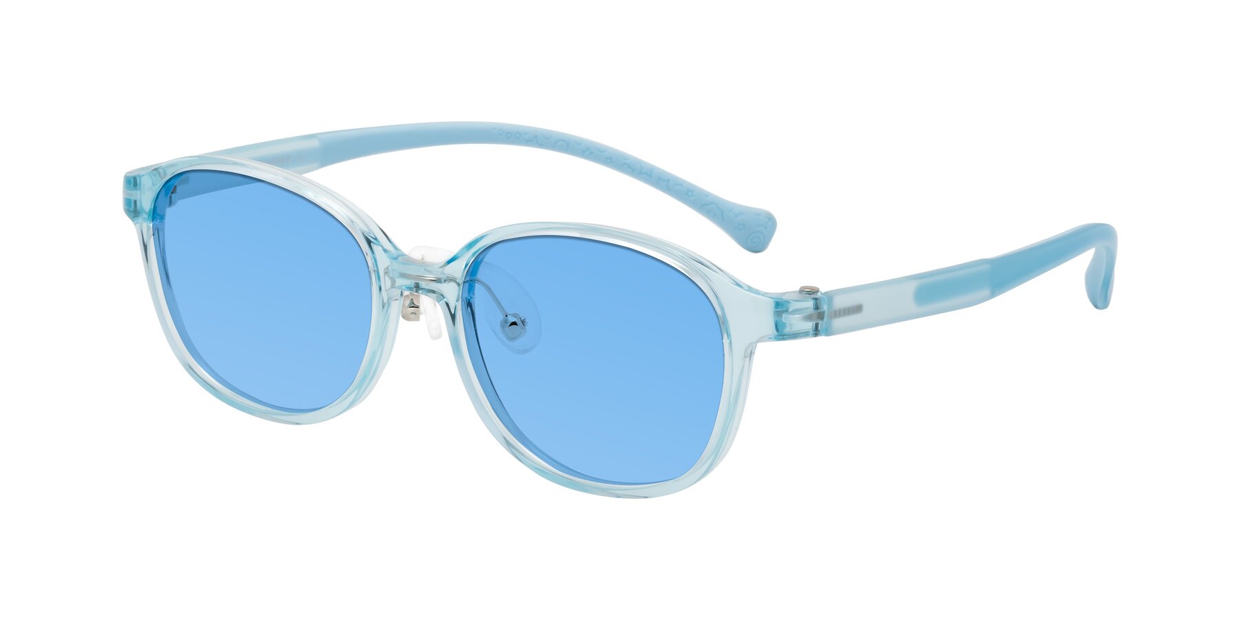 Angle of Meteor in Swimmer Blue with Medium Blue Tinted Lenses