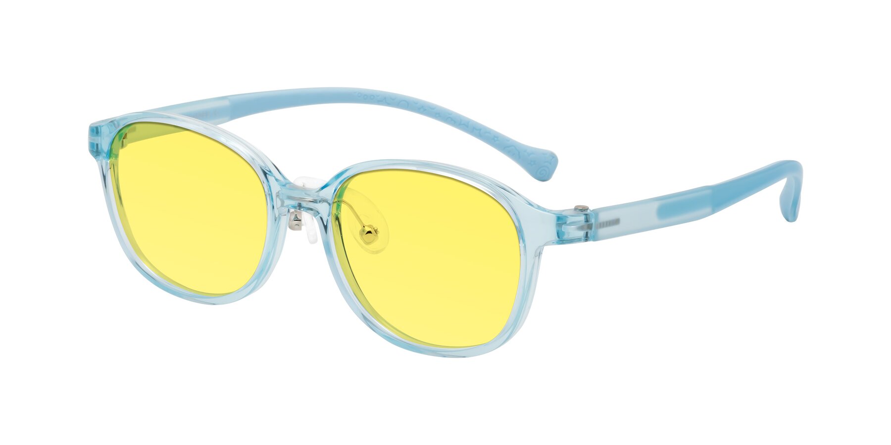 Angle of Meteor in Swimmer Blue with Medium Yellow Tinted Lenses