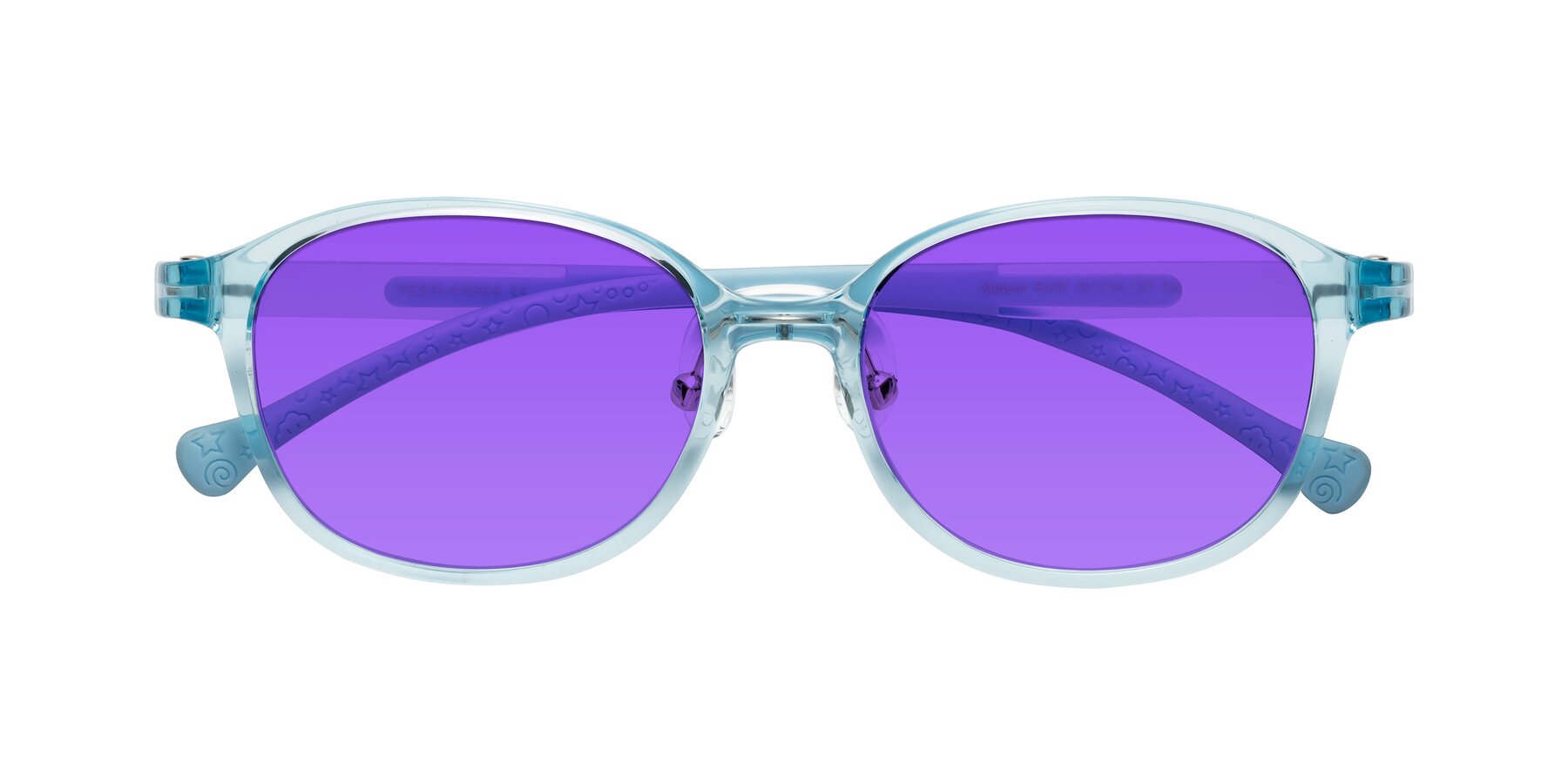 Folded Front of Meteor in Swimmer Blue with Purple Tinted Lenses