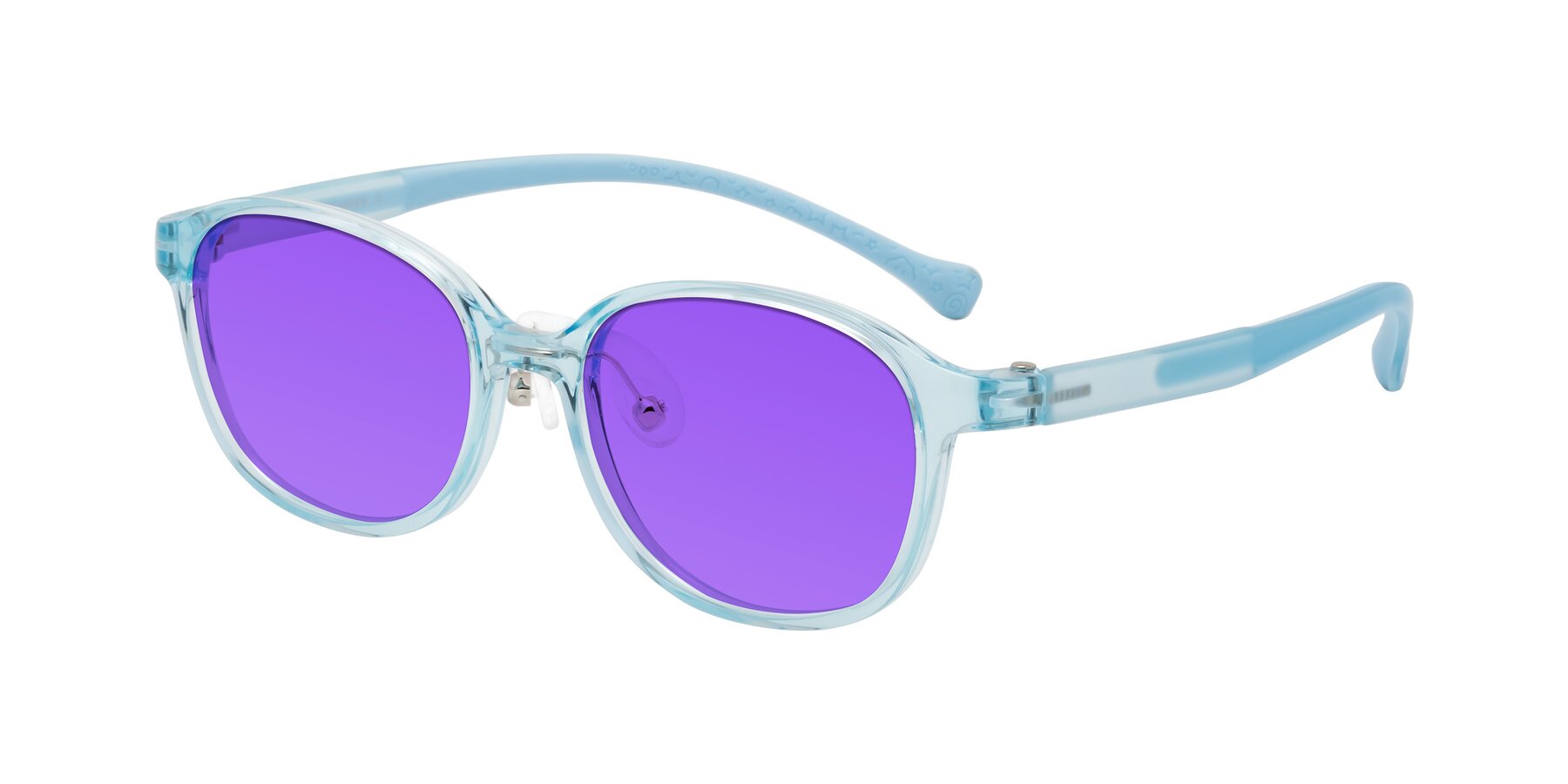 Angle of Meteor in Swimmer Blue with Purple Tinted Lenses