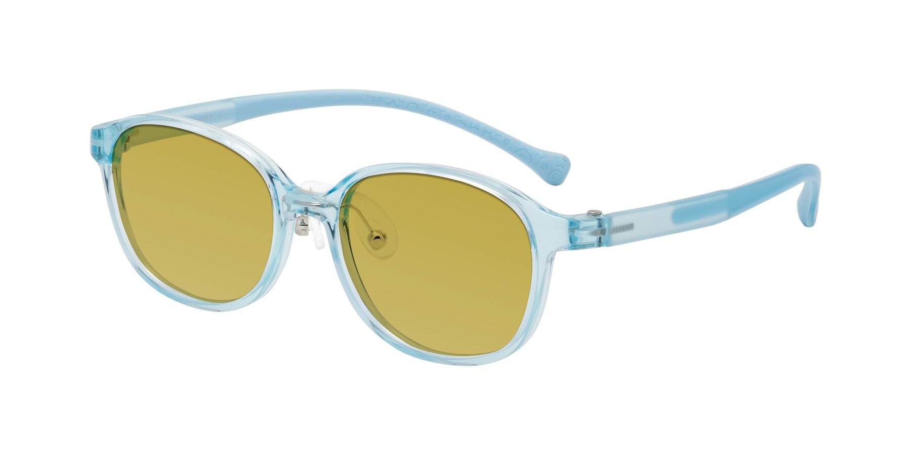 Angle of Meteor in Swimmer Blue with Champagne Tinted Lenses