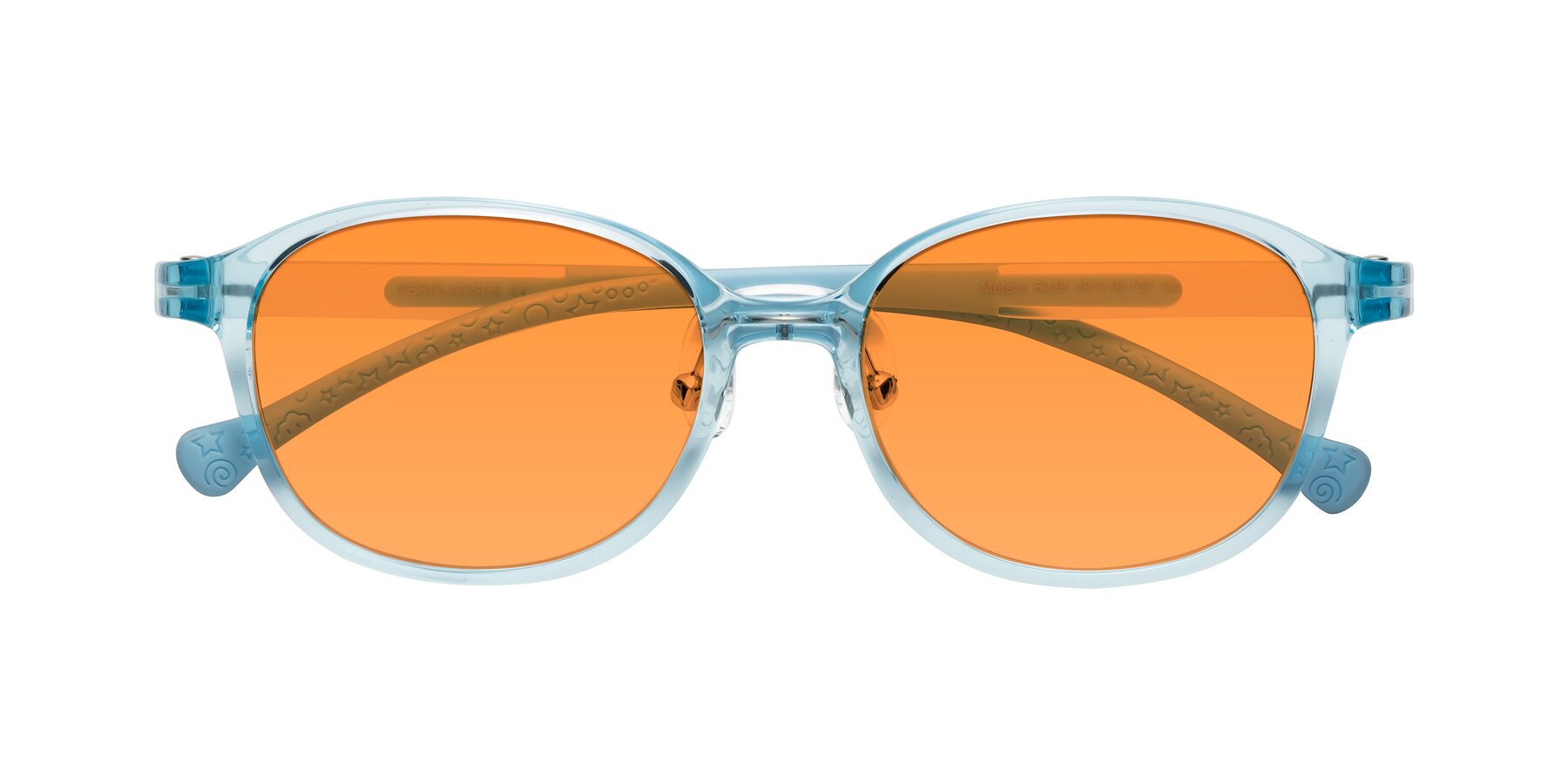 Folded Front of Meteor in Swimmer Blue with Orange Tinted Lenses