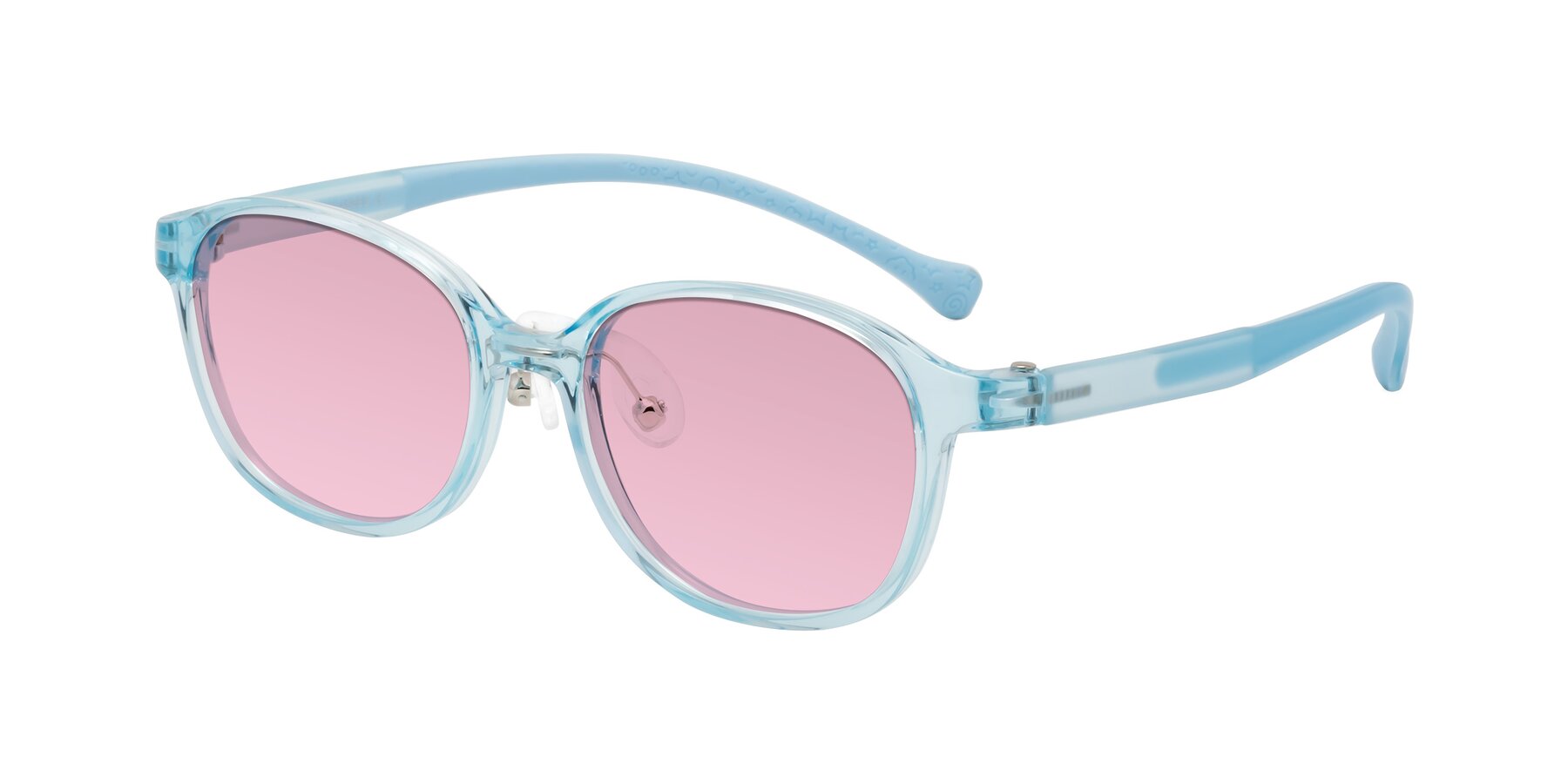 Angle of Meteor in Swimmer Blue with Light Wine Tinted Lenses