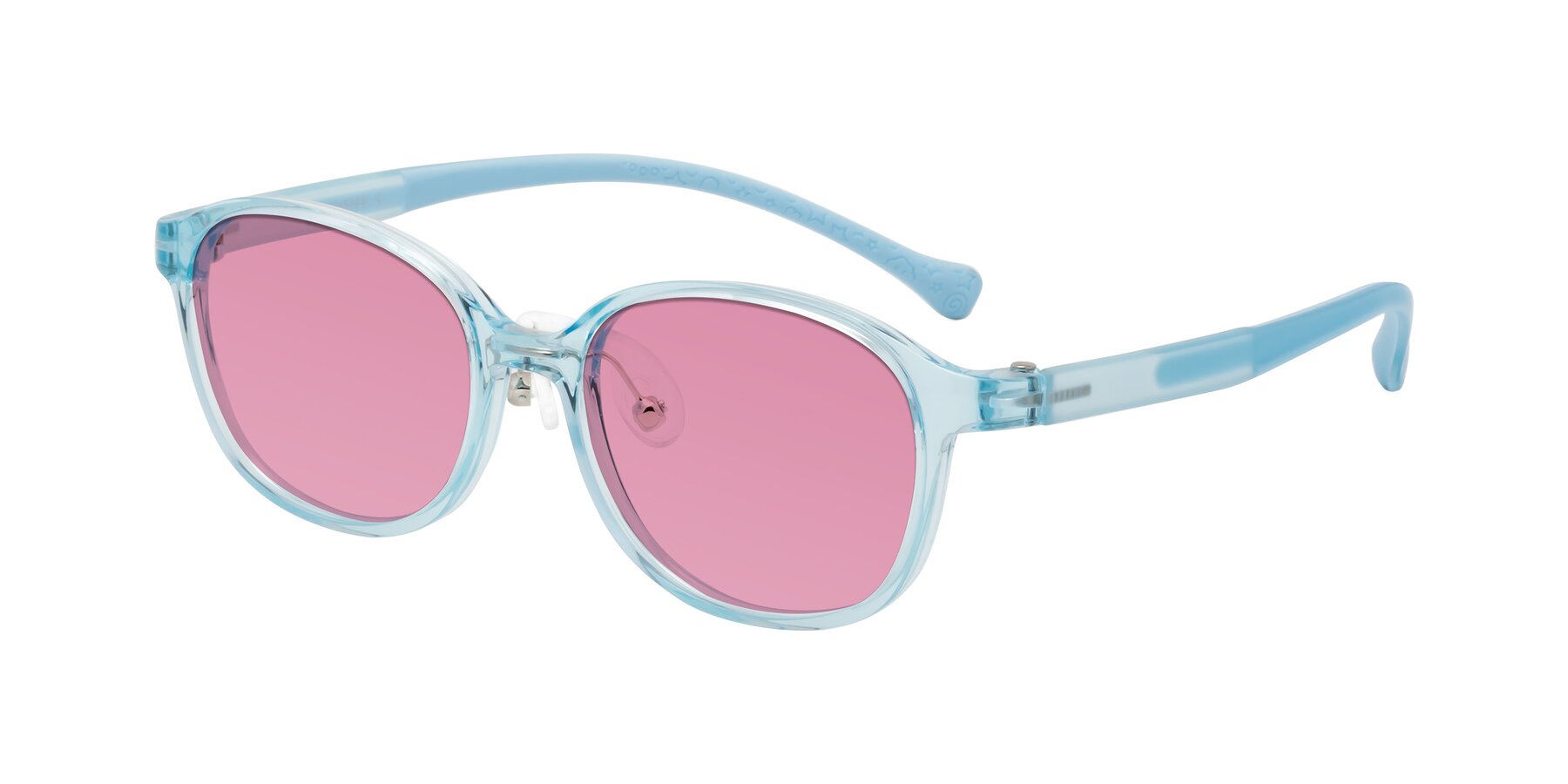 Angle of Meteor in Swimmer Blue with Medium Wine Tinted Lenses