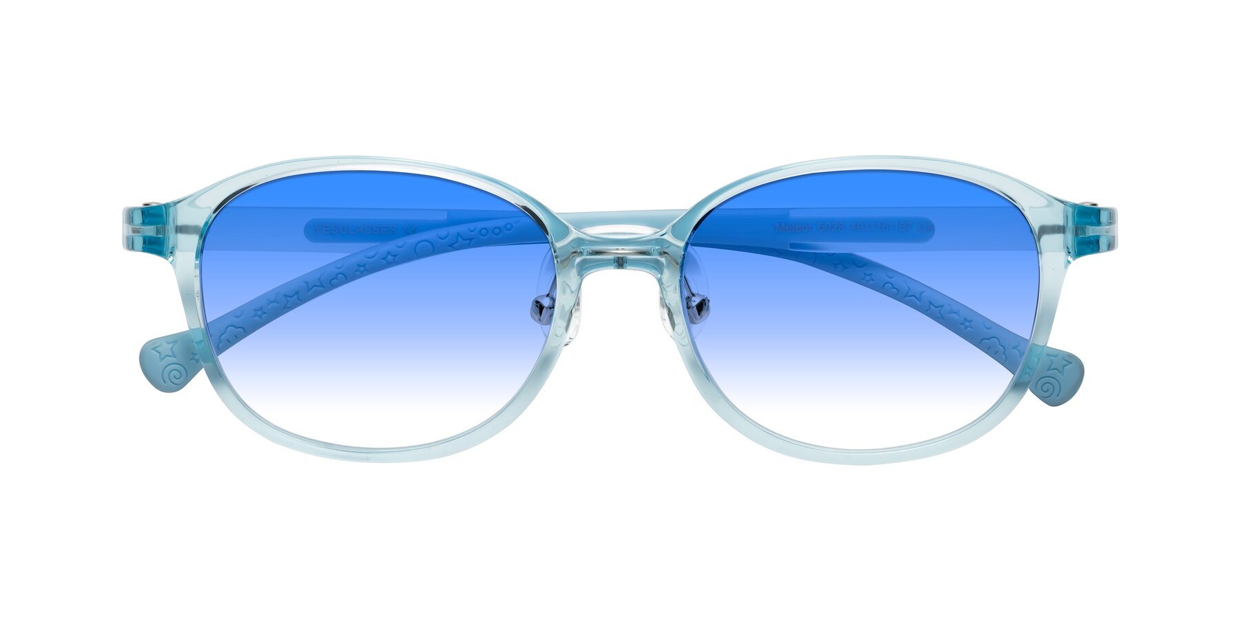 Folded Front of Meteor in Swimmer Blue with Blue Gradient Lenses