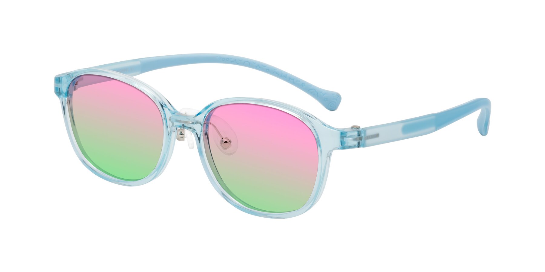 Angle of Meteor in Swimmer Blue with Pink / Green Gradient Lenses