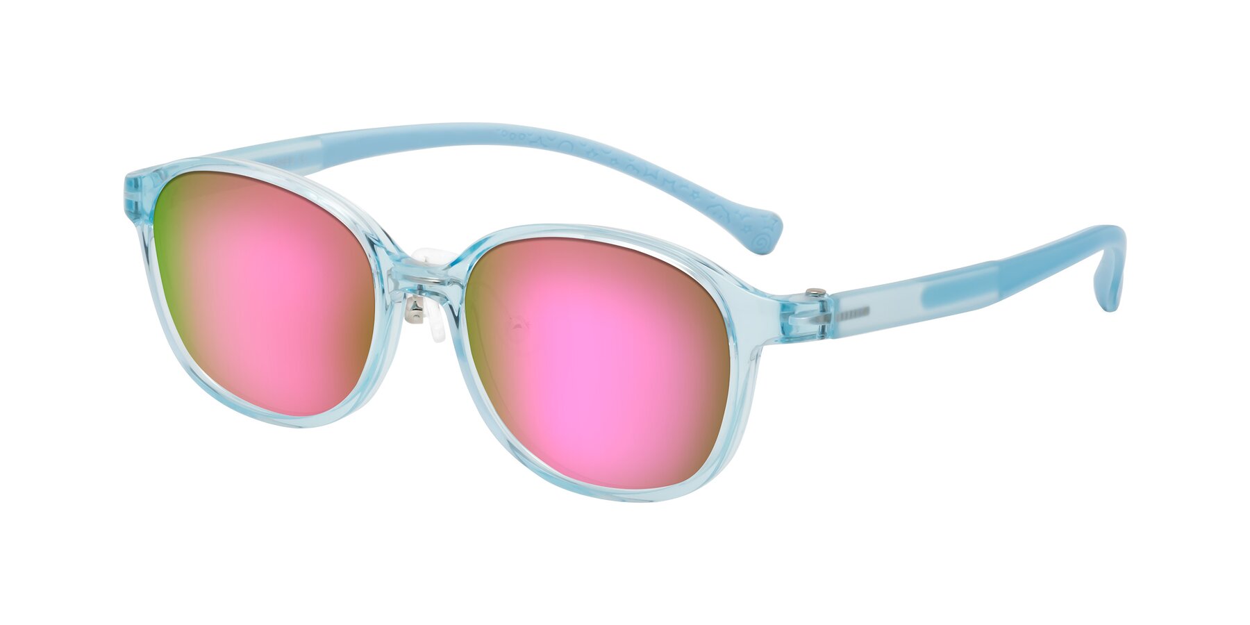 Angle of Meteor in Swimmer Blue with Pink Mirrored Lenses