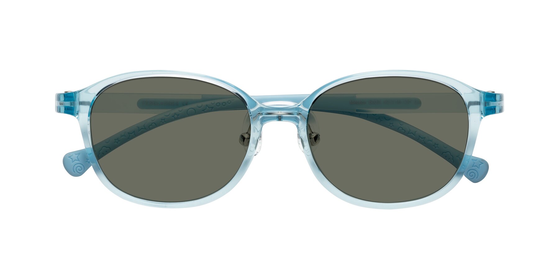 Folded Front of Meteor in Swimmer Blue with Gray Polarized Lenses