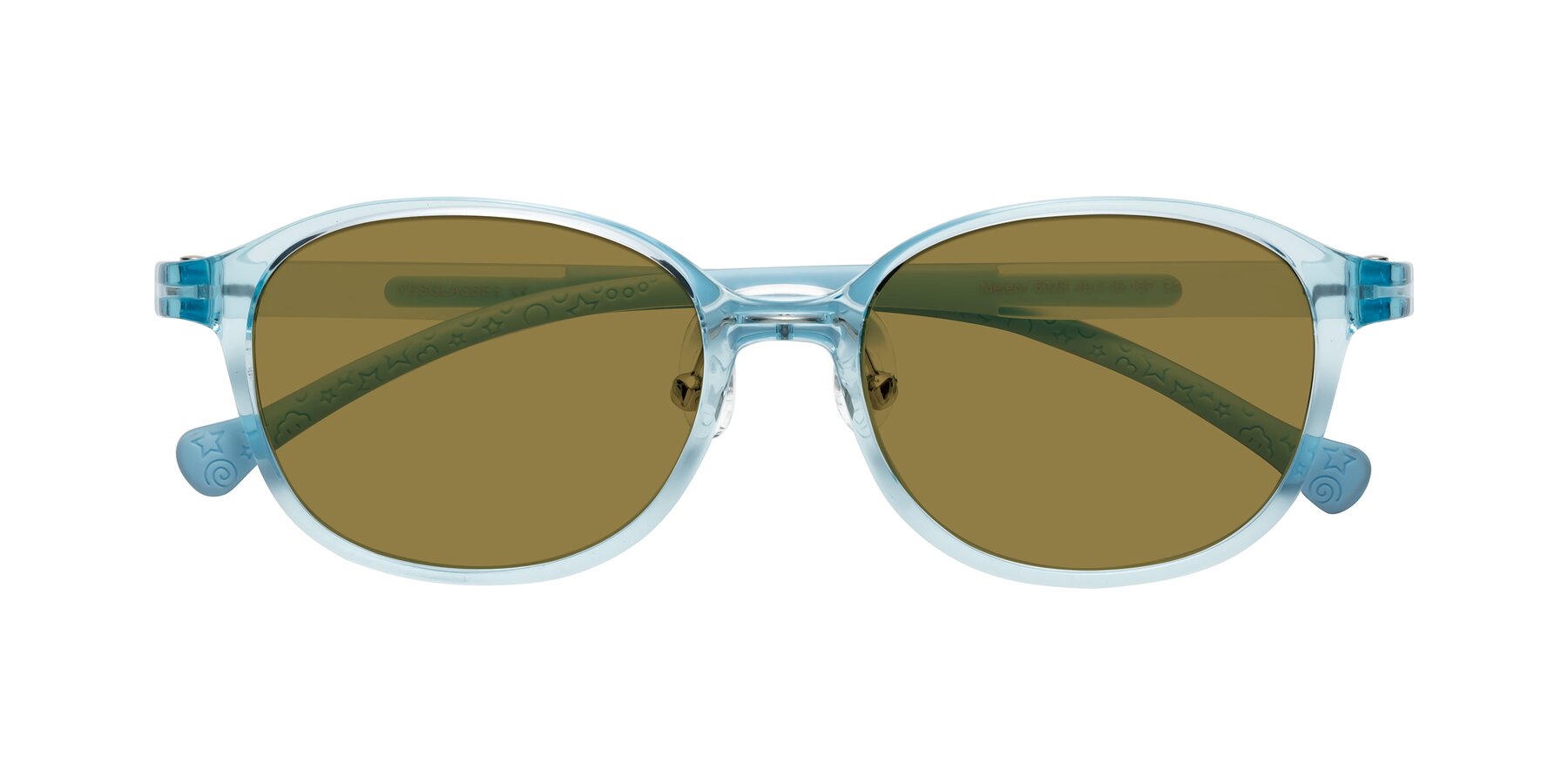 Folded Front of Meteor in Swimmer Blue with Brown Polarized Lenses