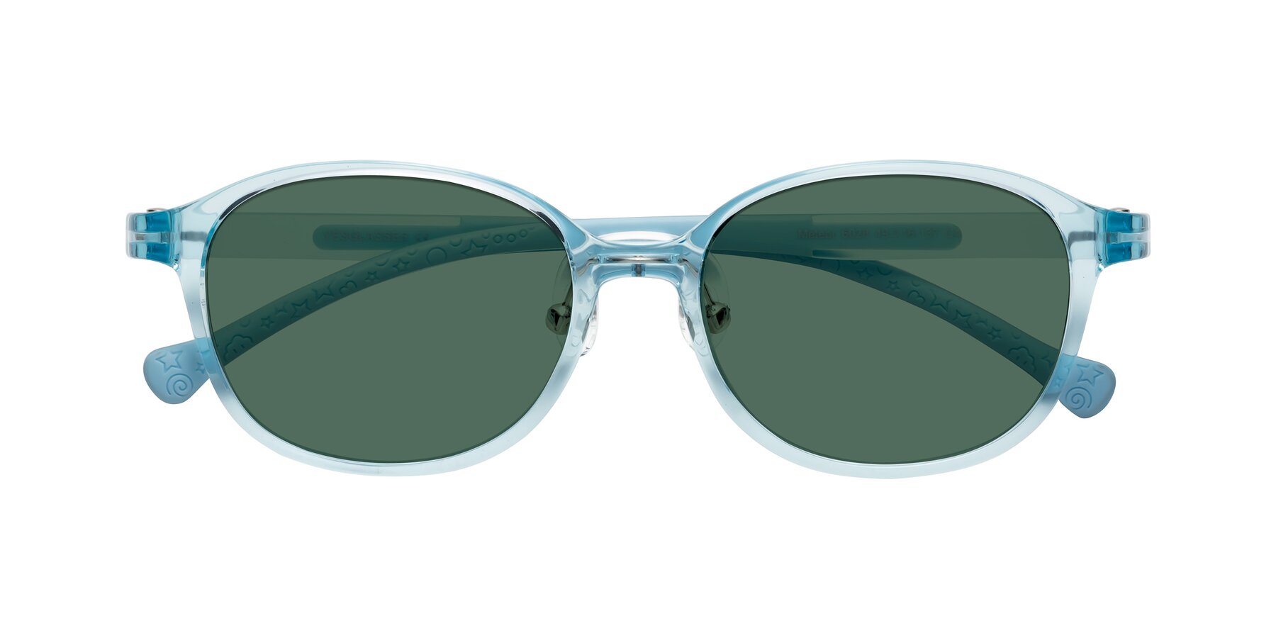 Folded Front of Meteor in Swimmer Blue with Green Polarized Lenses