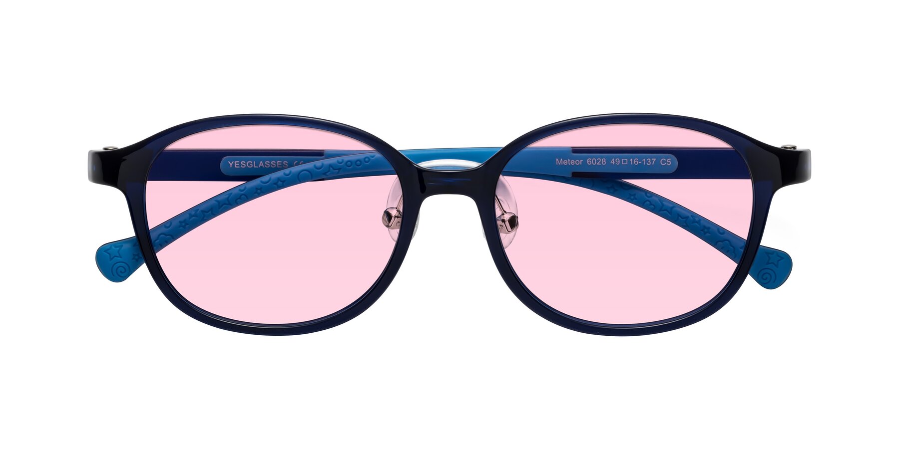 Folded Front of Meteor in Astronomer Blue with Light Pink Tinted Lenses