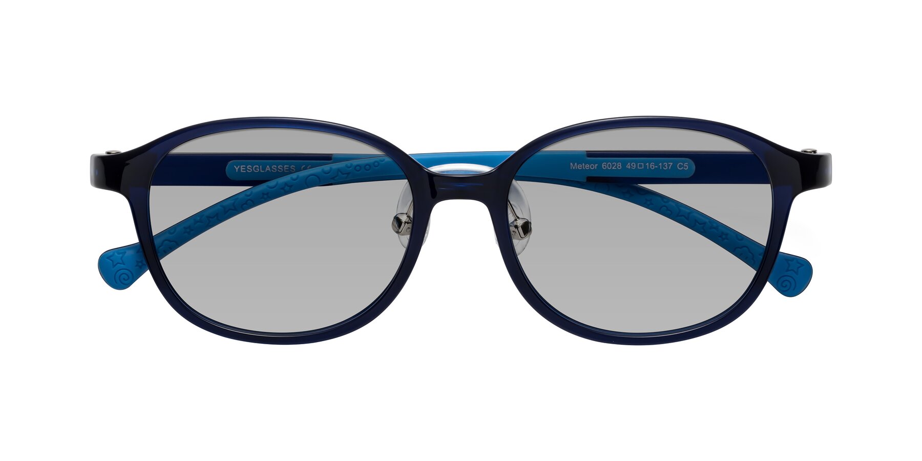 Folded Front of Meteor in Astronomer Blue with Light Gray Tinted Lenses