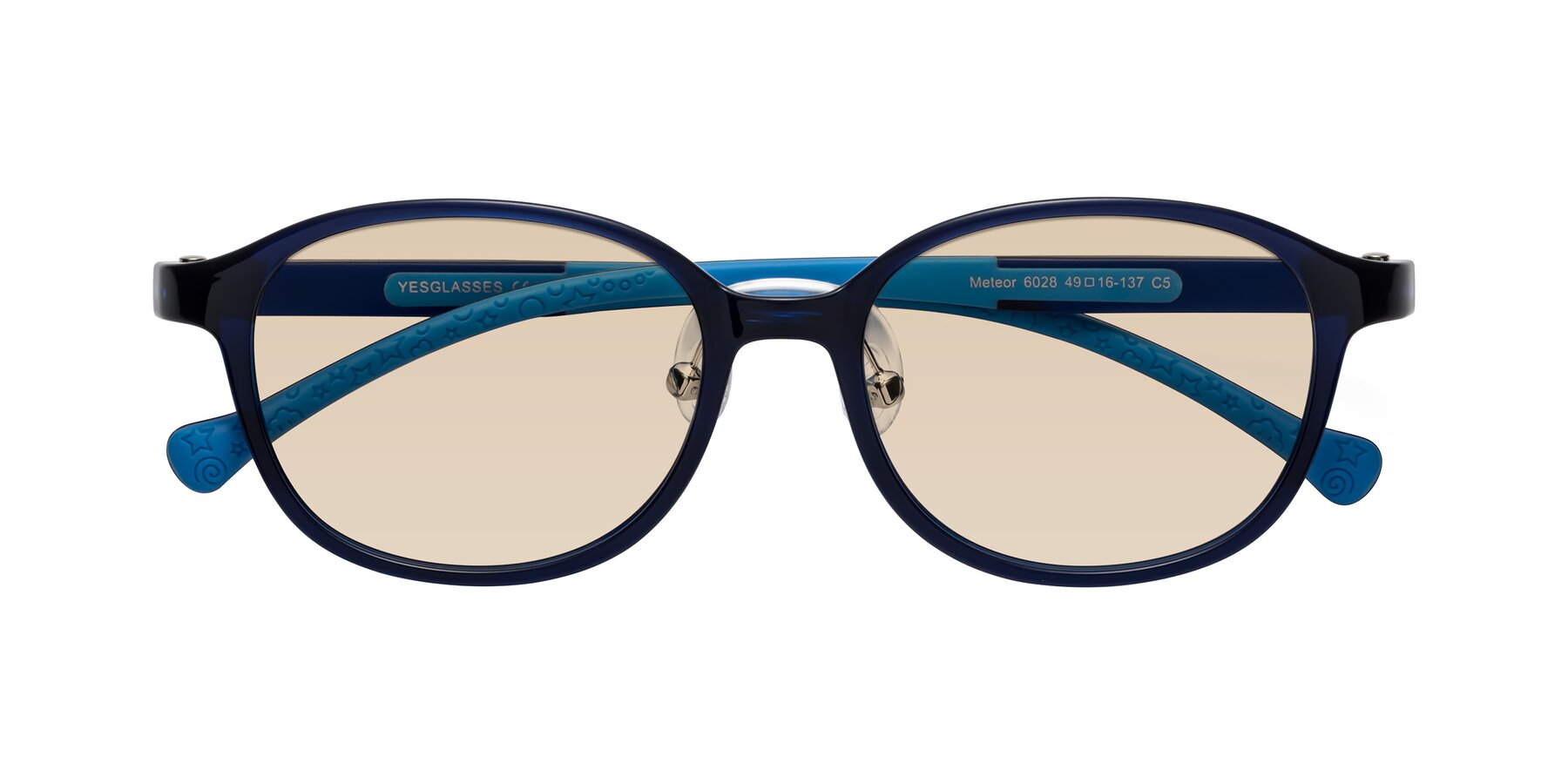 Folded Front of Meteor in Astronomer Blue with Light Brown Tinted Lenses