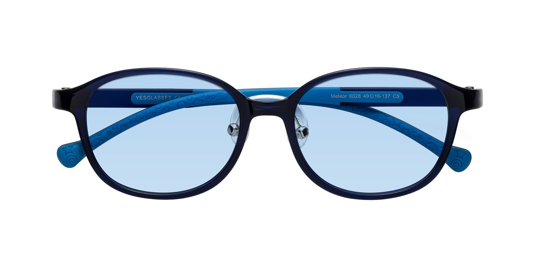 Folded Front of Meteor in Astronomer Blue with Light Blue Tinted Lenses