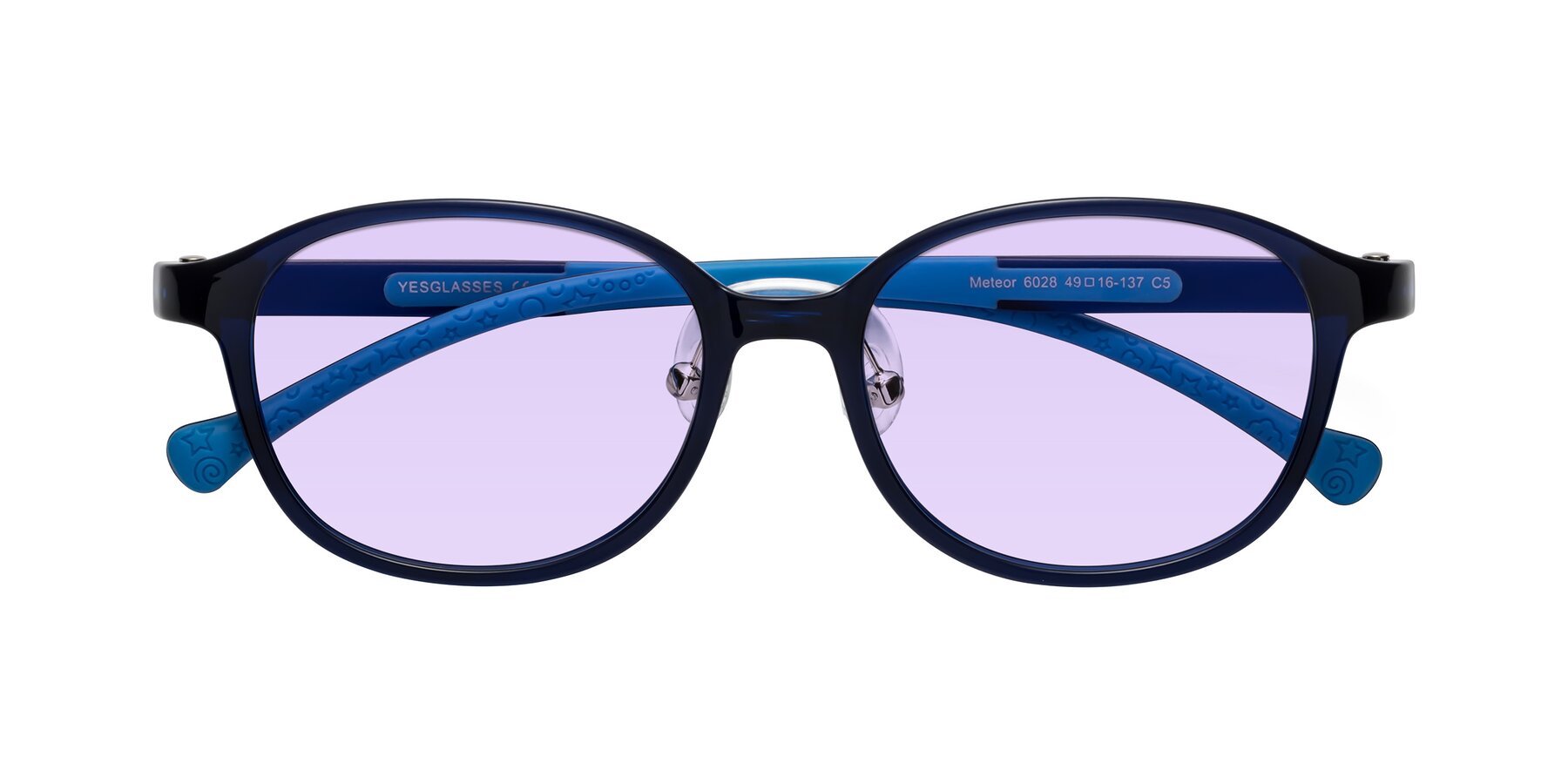 Folded Front of Meteor in Astronomer Blue with Light Purple Tinted Lenses