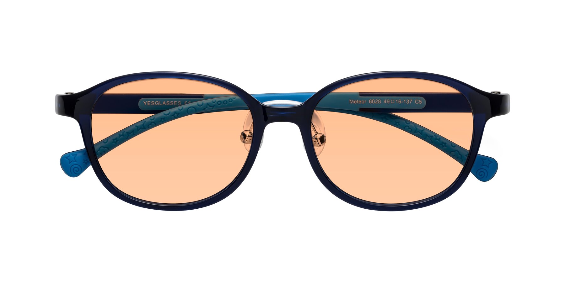 Folded Front of Meteor in Astronomer Blue with Light Orange Tinted Lenses