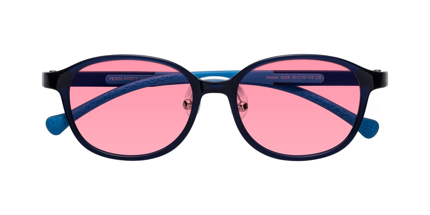 Folded Front of Meteor in Astronomer Blue with Pink Tinted Lenses