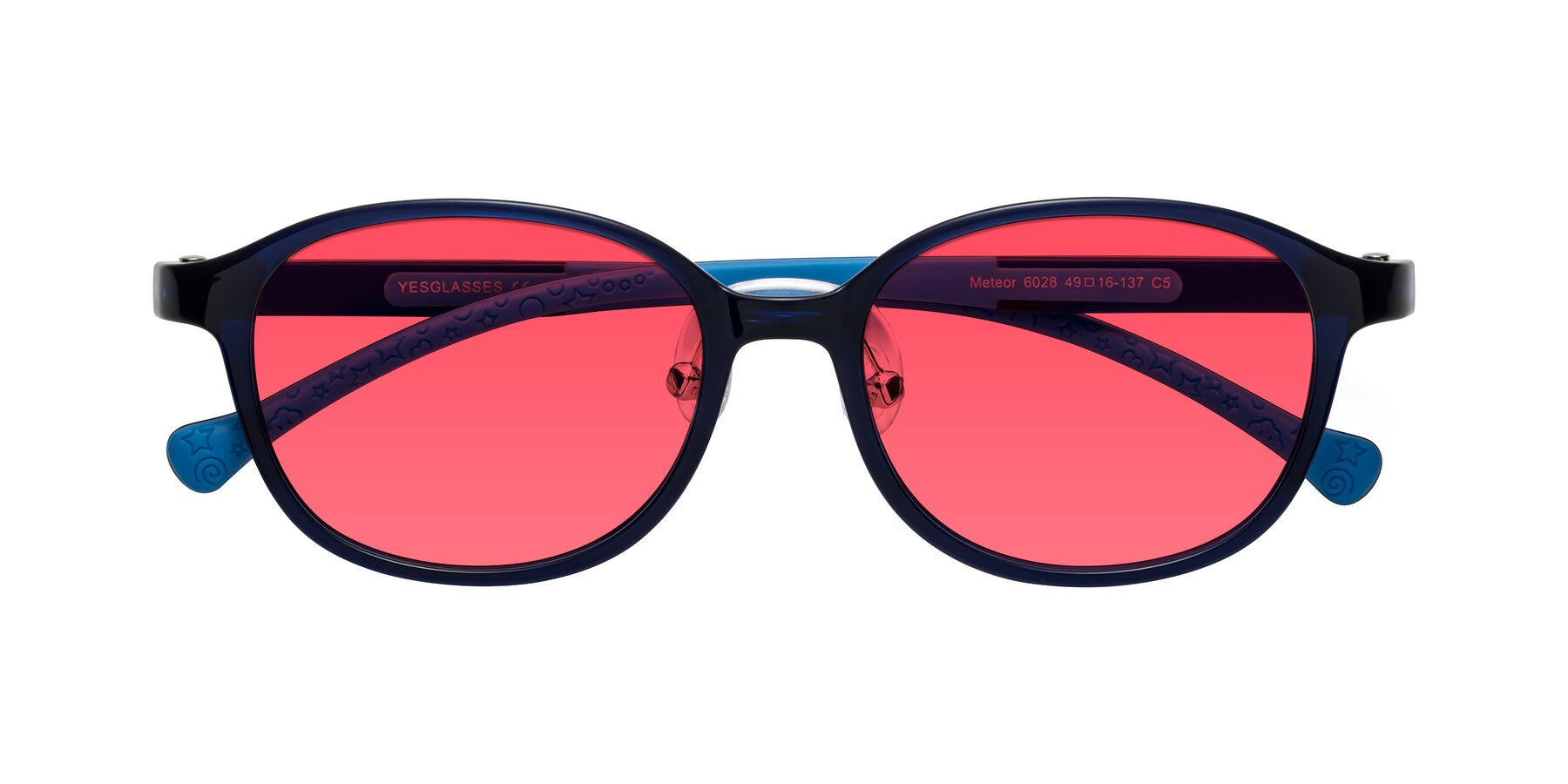 Folded Front of Meteor in Astronomer Blue with Red Tinted Lenses