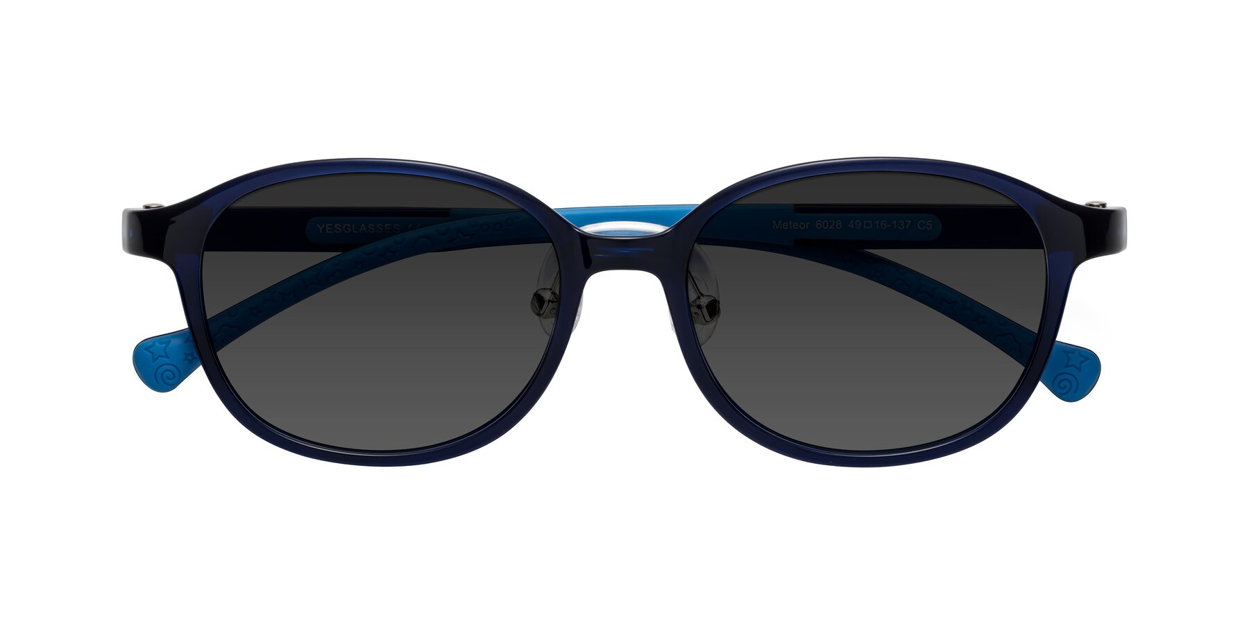 Folded Front of Meteor in Astronomer Blue with Gray Tinted Lenses